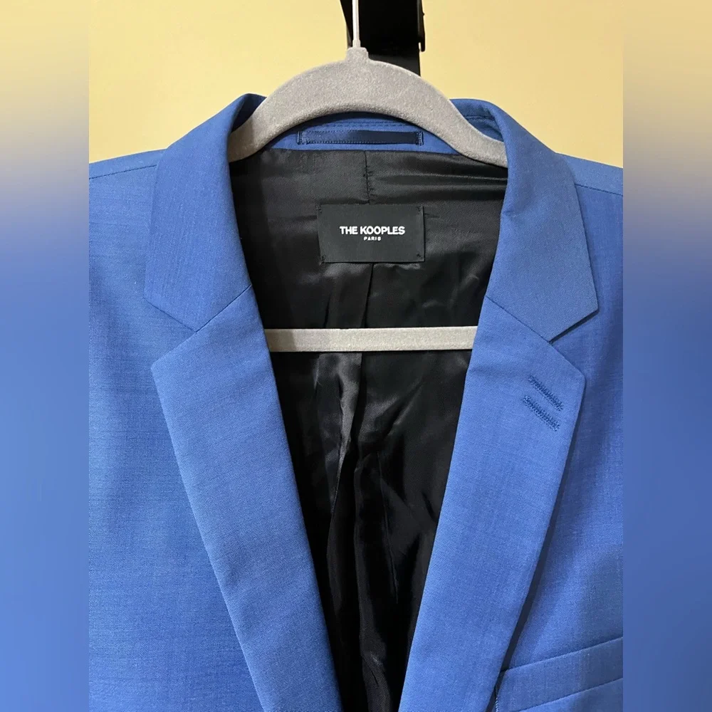New The Kooples Men Blue Wool-Blend Suit Jacket – Size French 50 / US 40